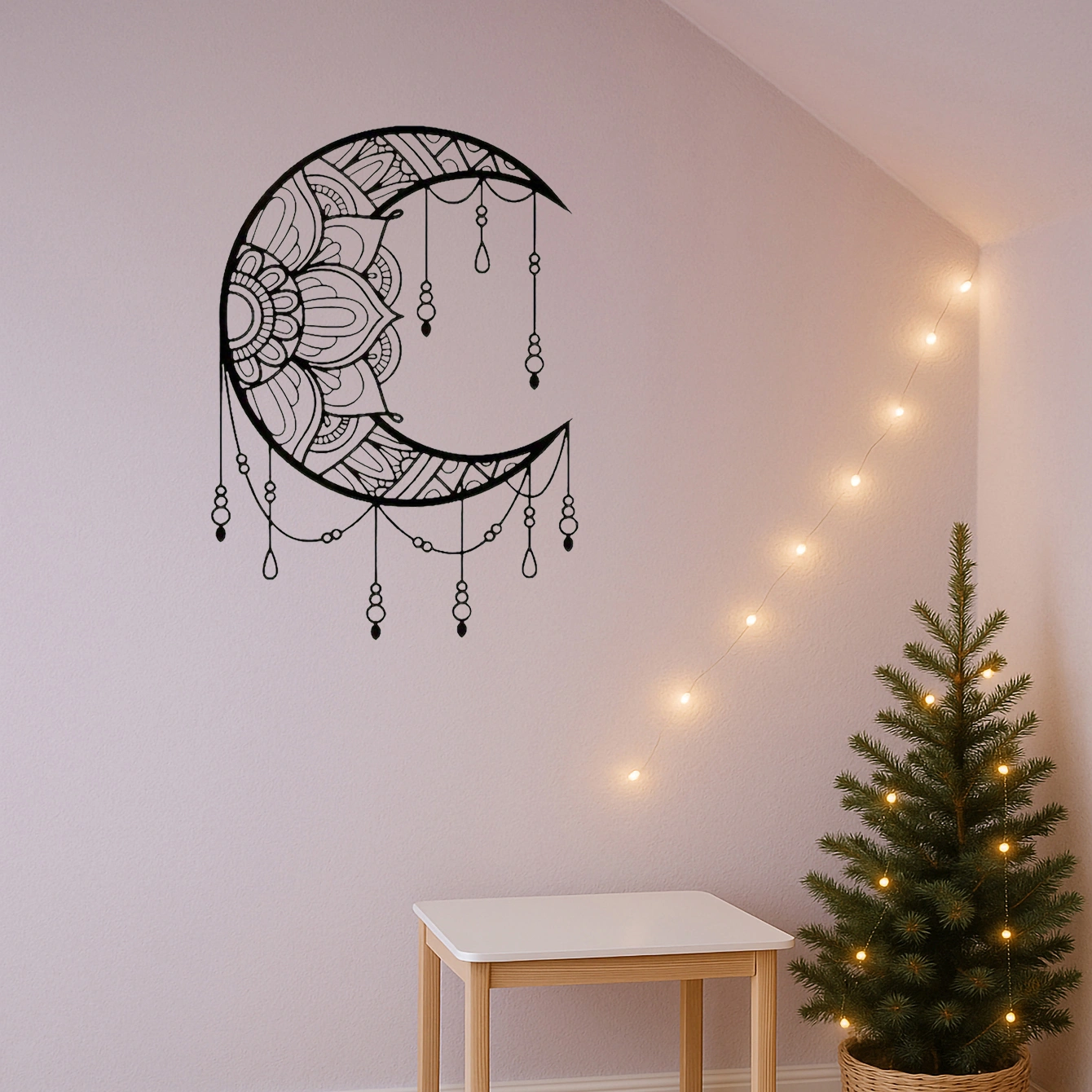 CIFbuy Mandala Moon Wall Art iron Wall Hanging for Yoga Meditation Room Decor view 8