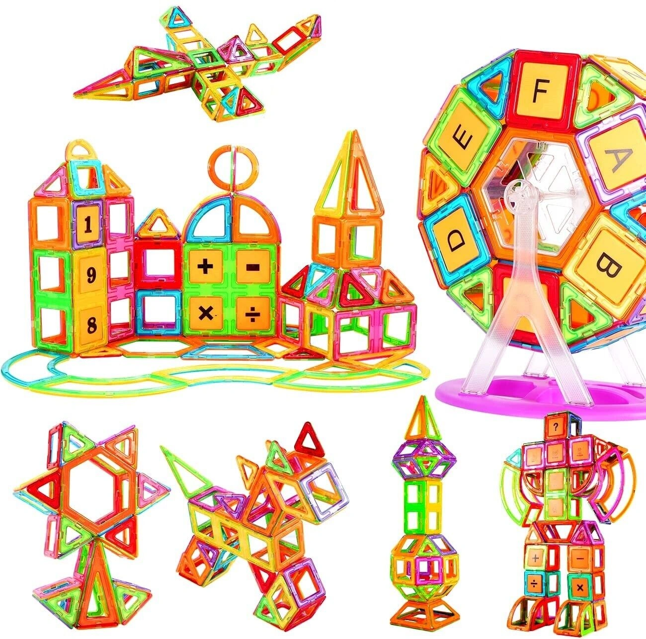Magnetic Building Blocks Set 110 Pieces STEM Construction Toys for Kids Creative Magnet Bricks