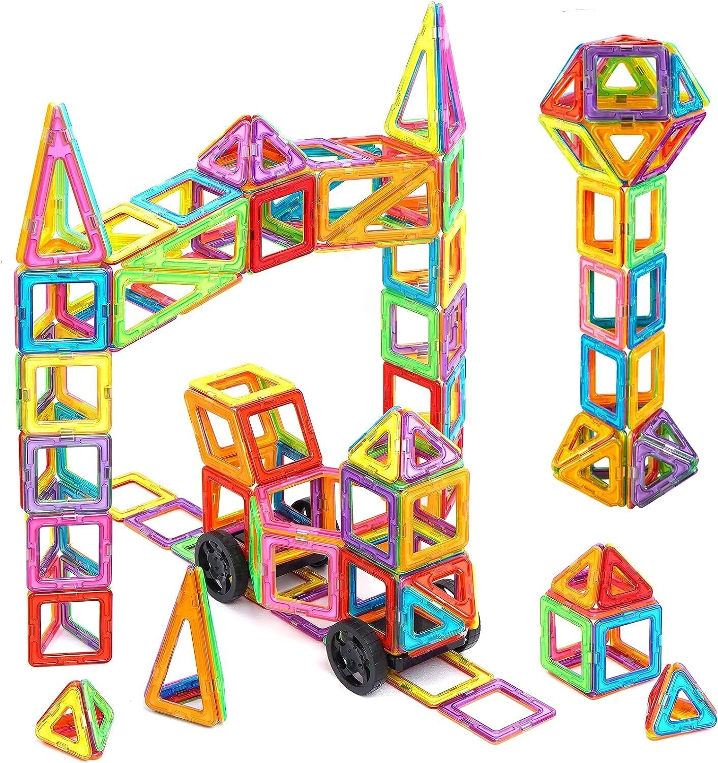 Magnetic Building Blocks Set 110 Pieces STEM Construction Toys for Kids Creative Magnet Bricks view 4