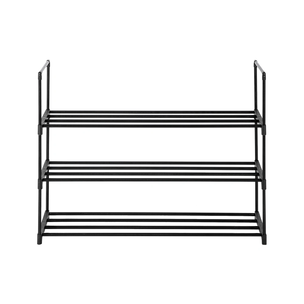 3-Tier Shoe Rack Tower - Black Storage Organizer Shelf for Bedroom, Entryway, Hallway & Closet view 2