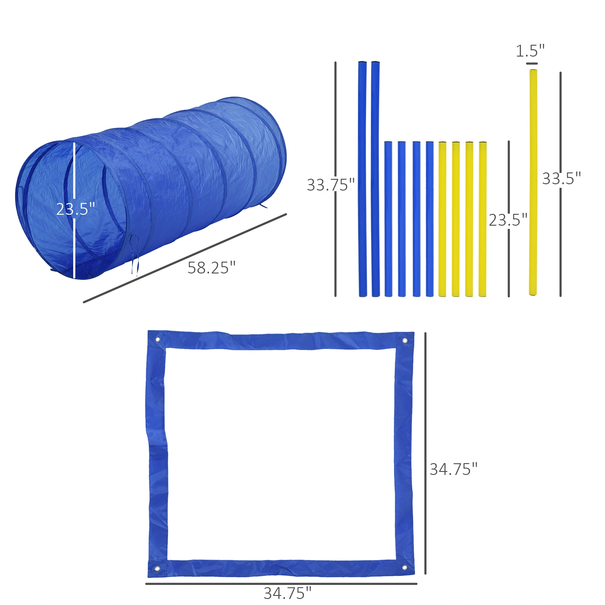 Dog Agility Training Equipment Cone & Hurdle Set for Puppies & Large Dogs Outdoor Sport view 2