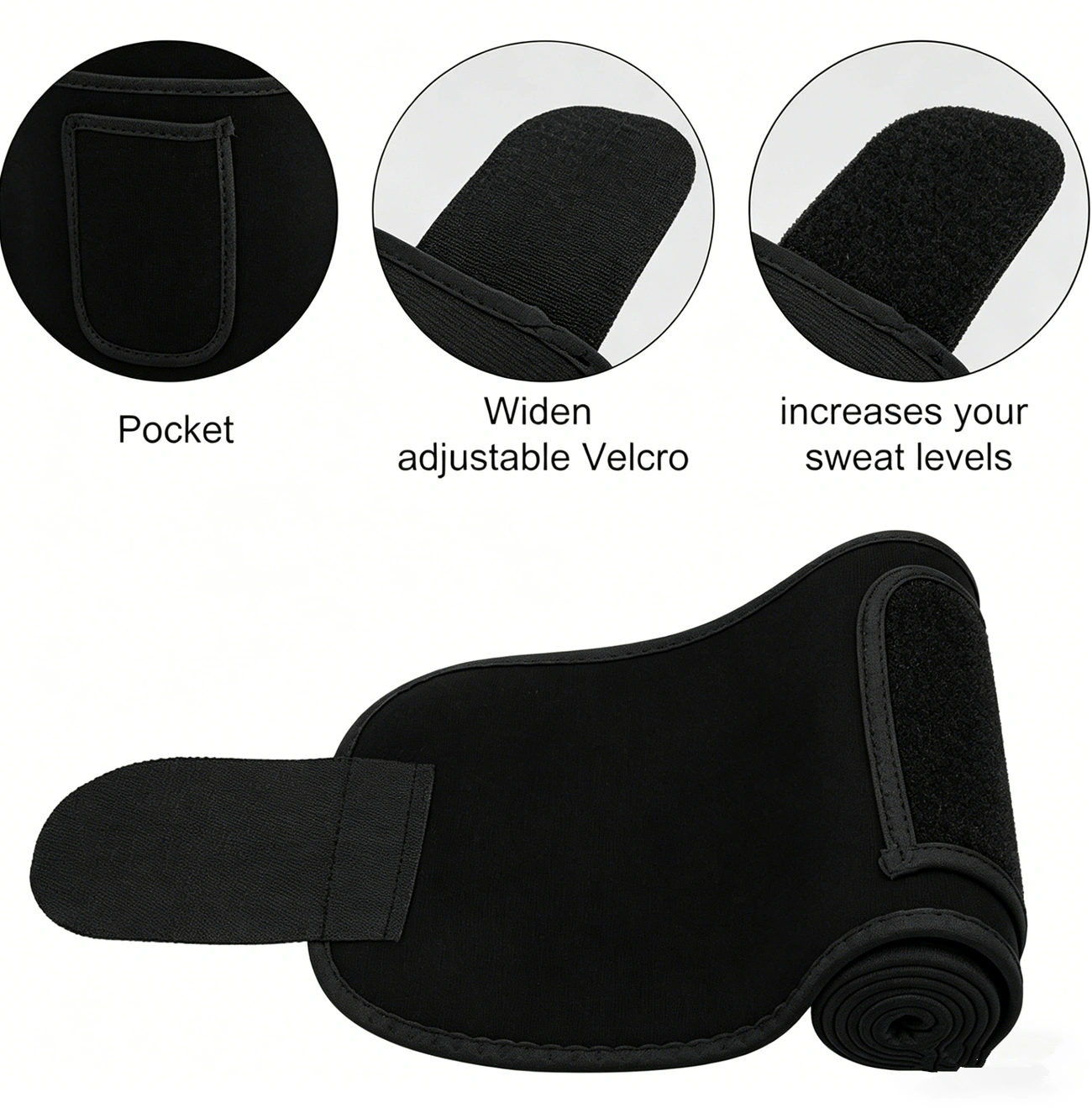 Waist Trainer Belt with Phone Pocket, Body Shaper Weight Loss Girdle Waist Cincher for Men Women, Black-Silver view 4