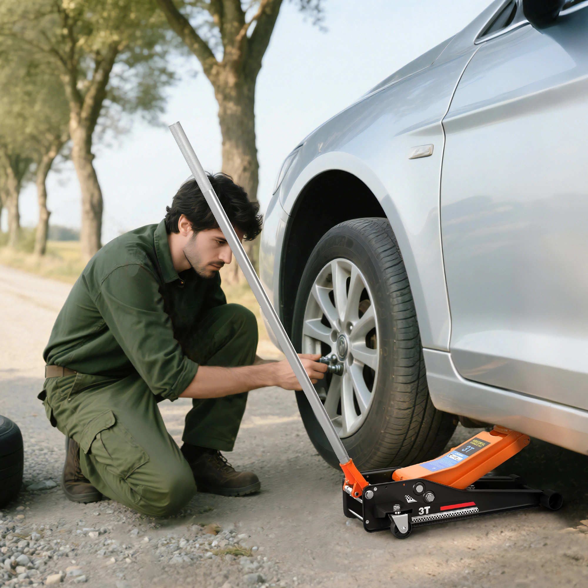 Car Jack 2 Ton, Low Profile Floor Jack with Quick Lift Pump, Heavy Duty Steel for Automotive Repair