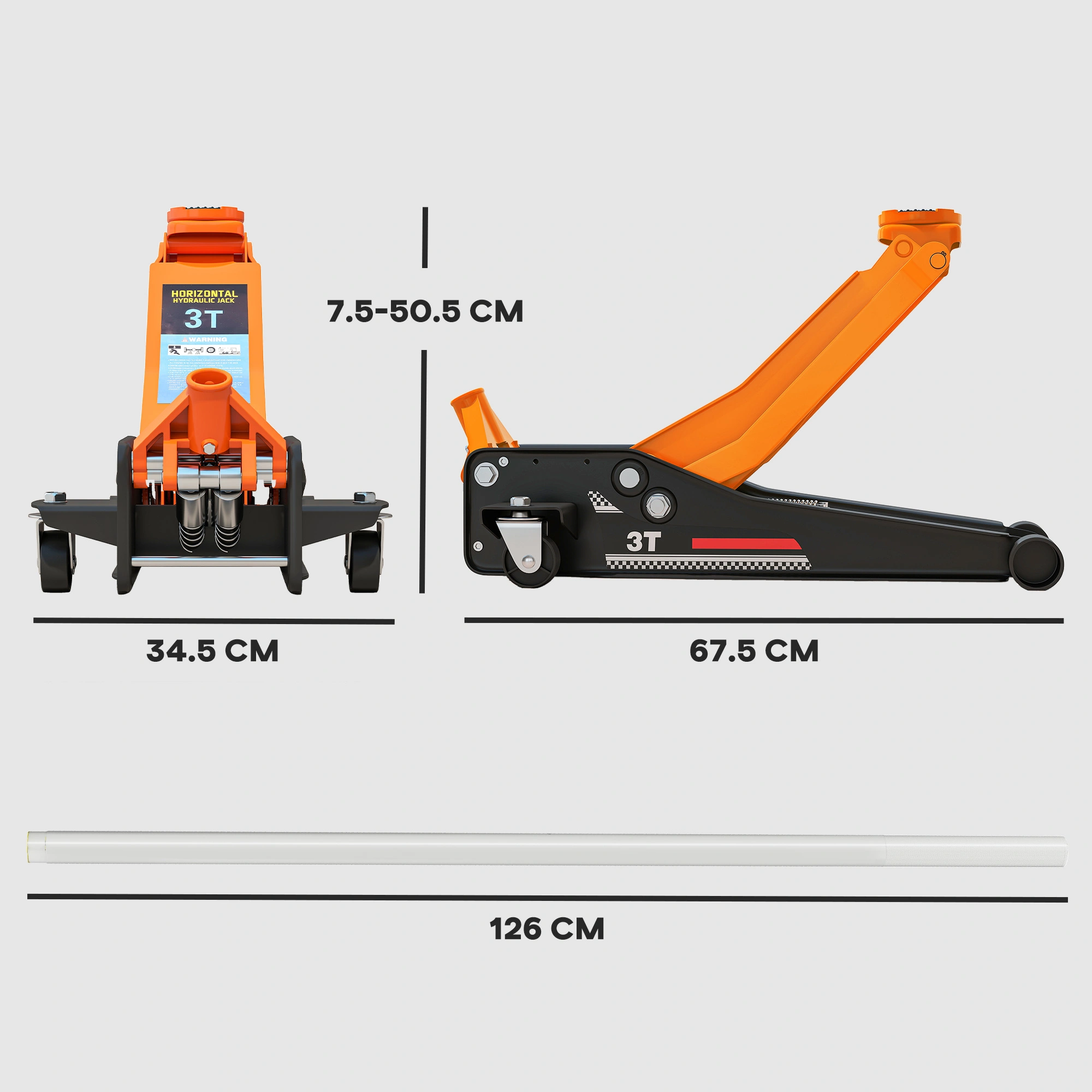 Car Jack 2 Ton, Low Profile Floor Jack with Quick Lift Pump, Heavy Duty Steel for Automotive Repair view 2