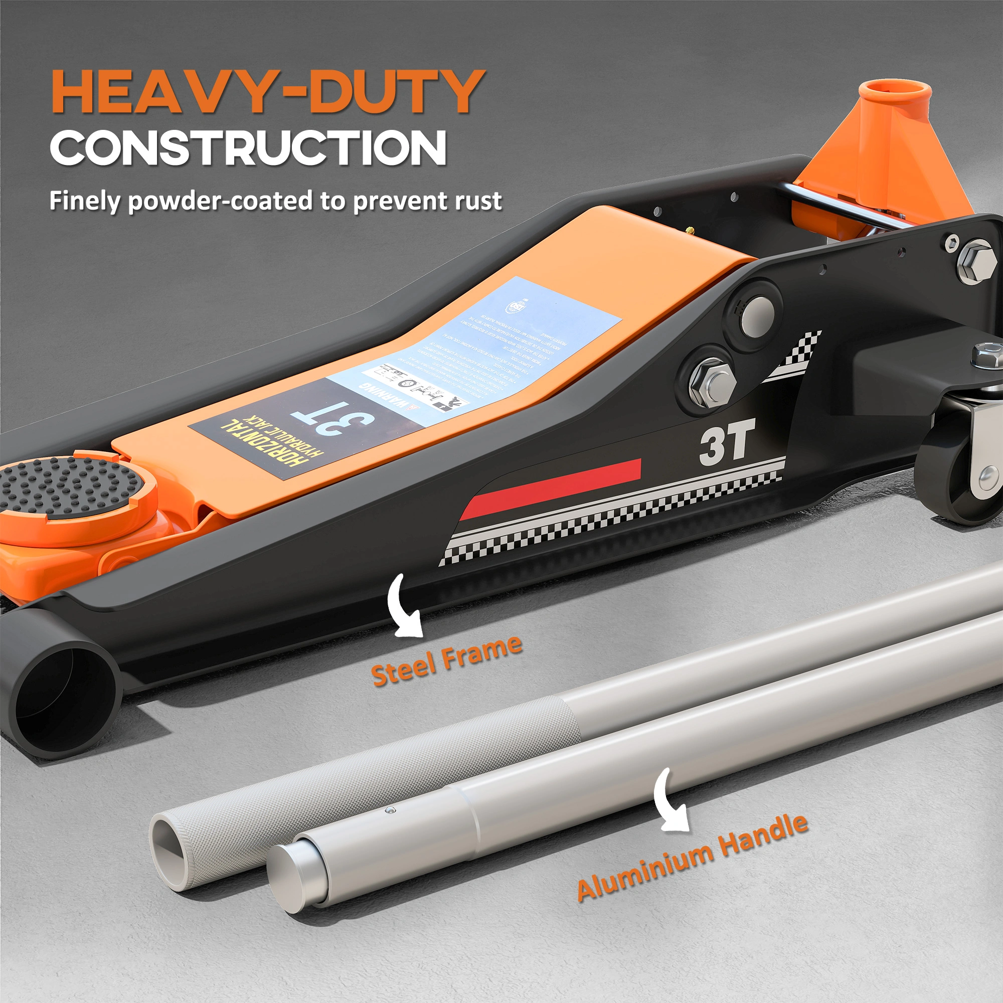 Car Jack 2 Ton, Low Profile Floor Jack with Quick Lift Pump, Heavy Duty Steel for Automotive Repair view 4