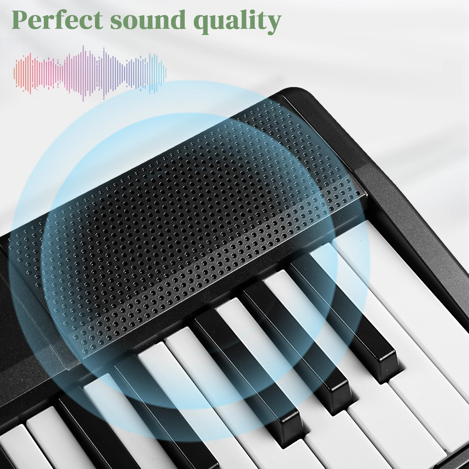 GEP-204 61Key Folding Piano Semi-Weighted Standard Keyboards Digital Piano with Bluetooth, Handbag,for Piano Lover Black color view 9