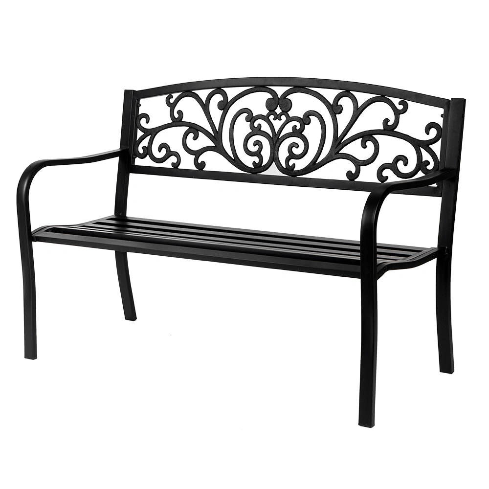 50" Iron Outdoor Courtyard Decoration Park Leisure Bench view 19