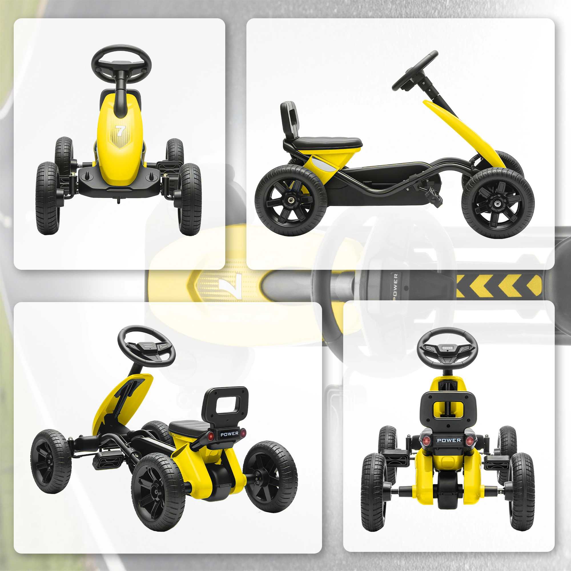 Kids Electric Ride On Car with Remote Control, 6V Rechargeable Battery Powered Vehicle, 2-Seater with Music & Lights for Ages 2-5 view 3