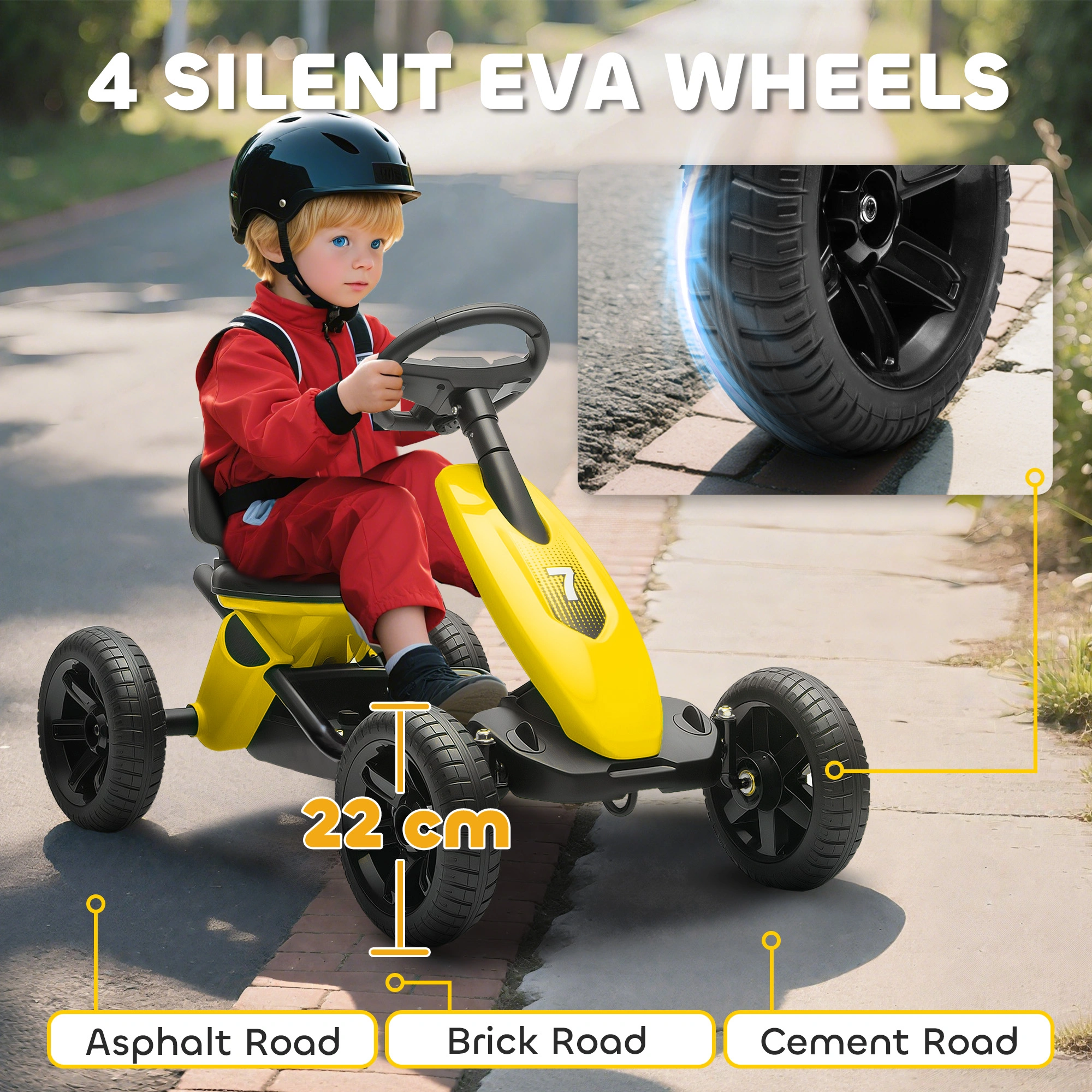 Kids Electric Ride On Car with Remote Control, 6V Rechargeable Battery Powered Vehicle, 2-Seater with Music & Lights for Ages 2-5 view 5