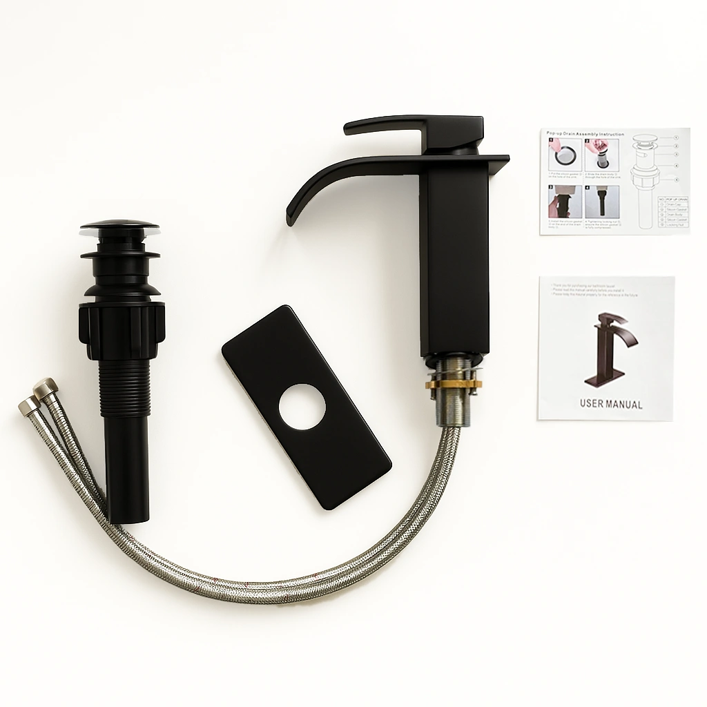 Single Handle Bathroom Faucet Lavatory Faucet Stainless Steel Single Hole-TP, Matte Black[Unable ship on weekends, TK/TEMU only for pickup, only TX10643 warehouse supports GOFO] view 10