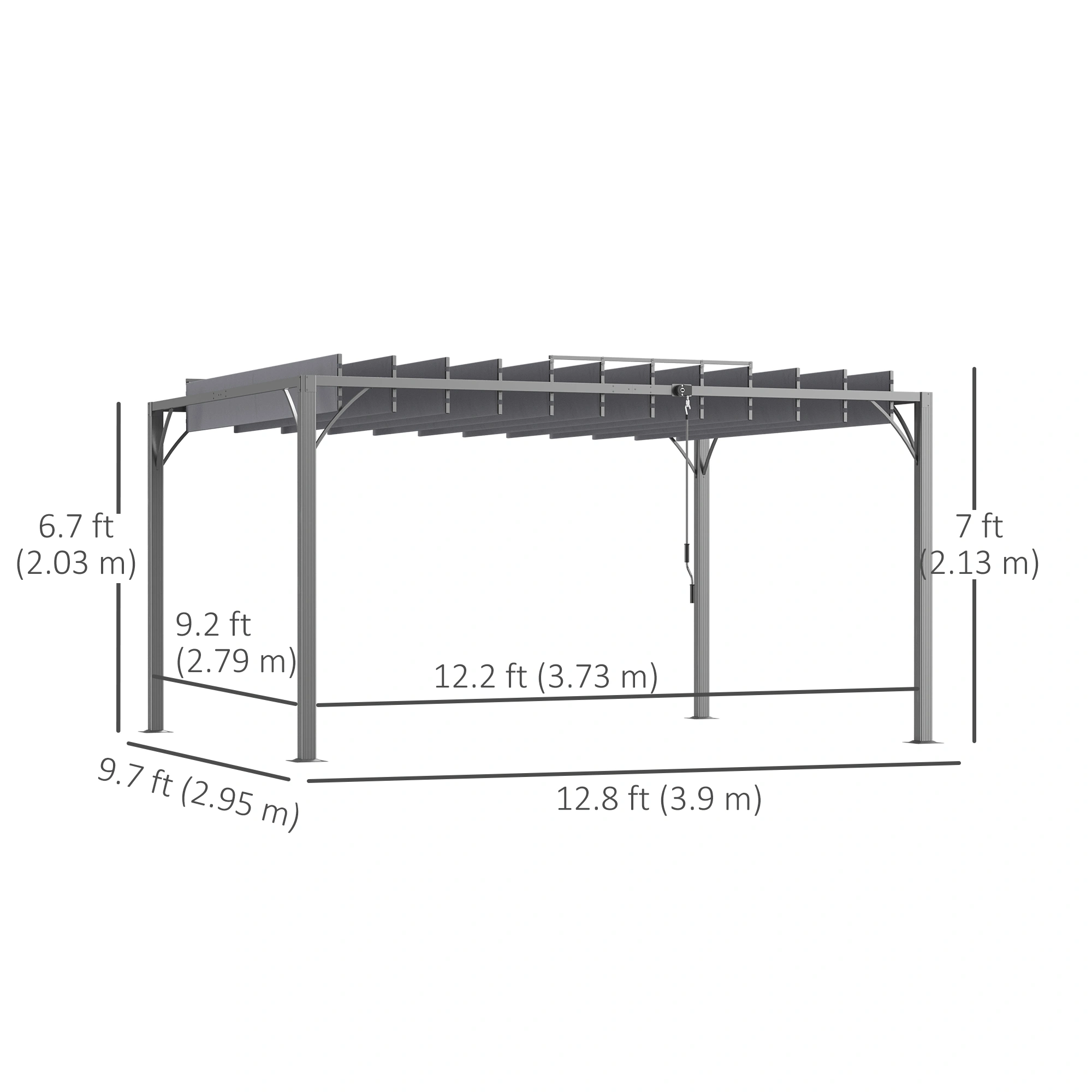 Outdoor Gazebo Pergola 10x10ft Metal Canopy Tent with Curved Roof for Garden Patio Backyard view 3
