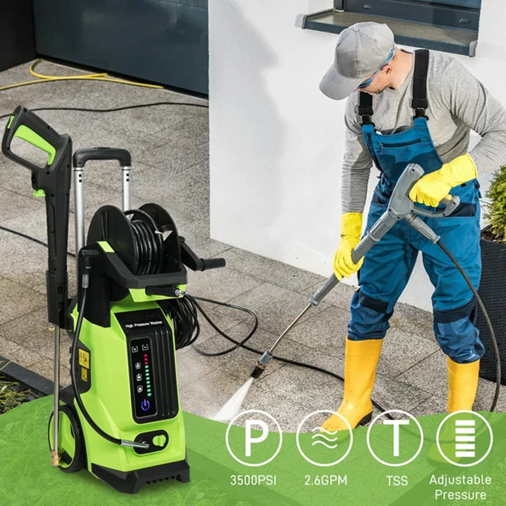 1800W 3800PSI Electric Pressure Washer 110V 10.2A High Power Cleaner Green view 5