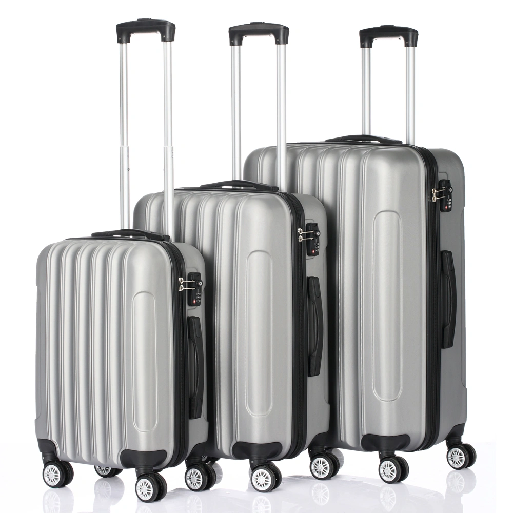 3-Piece ABS Luggage Set Lightweight Spinner Suitcases 4 Wheels Carry-on Hand Luggage Travel Trolley Case