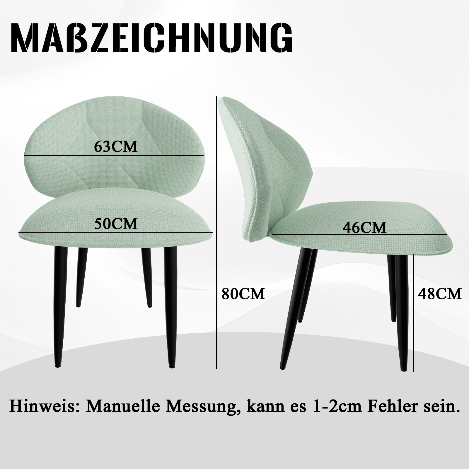 6er Set Gepolsterte Esszimmerstühle Modern Bequeme Verbreiterte Rückenlehne Küchenstühle Metallfüße view 2