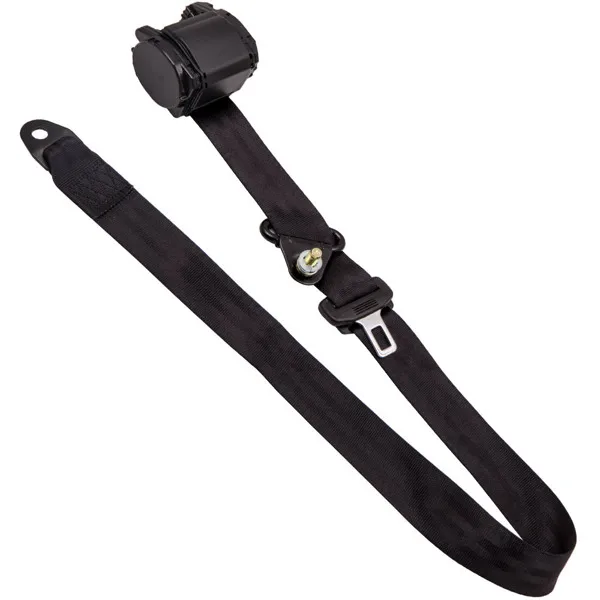 2Pcs 3 Point Retractable Seat Belts fits for Jeep Wrangler CJ YJ 1982-1995 Black view 6