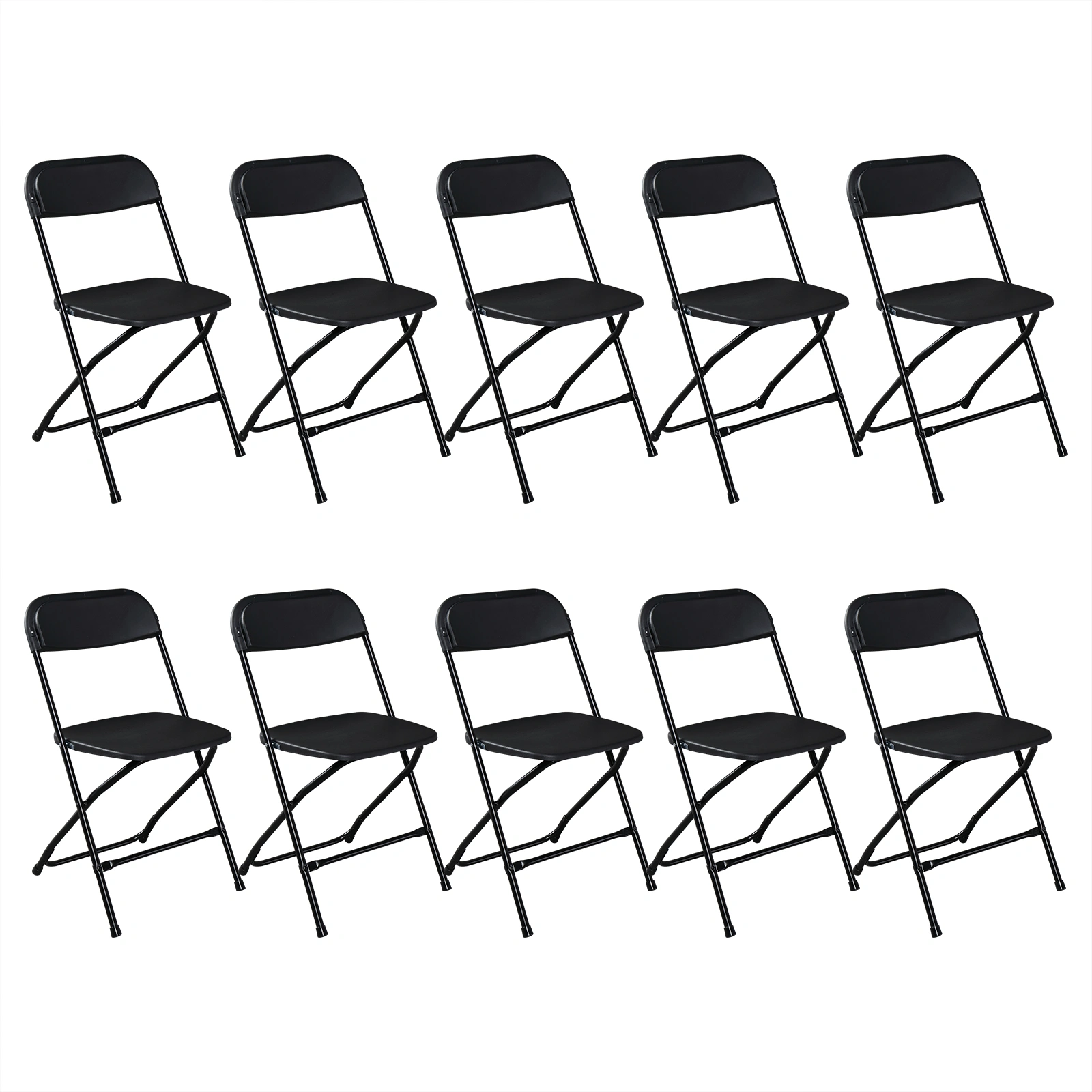 10pcs Injection Molding Classic Garden Plastic Folding Chair Black view 16