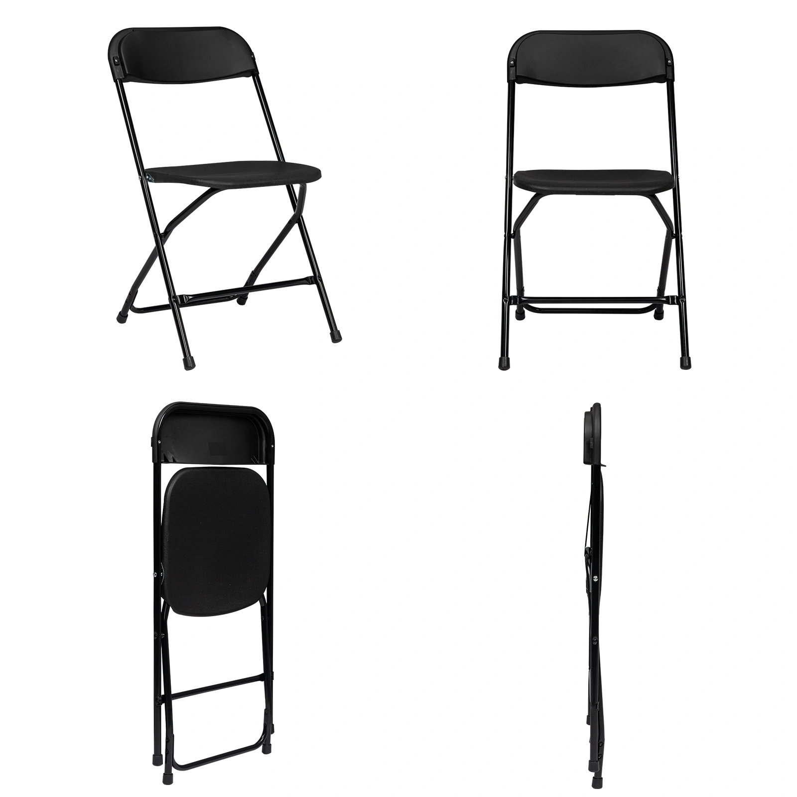 10pcs Injection Molding Classic Garden Plastic Folding Chair Black view 28