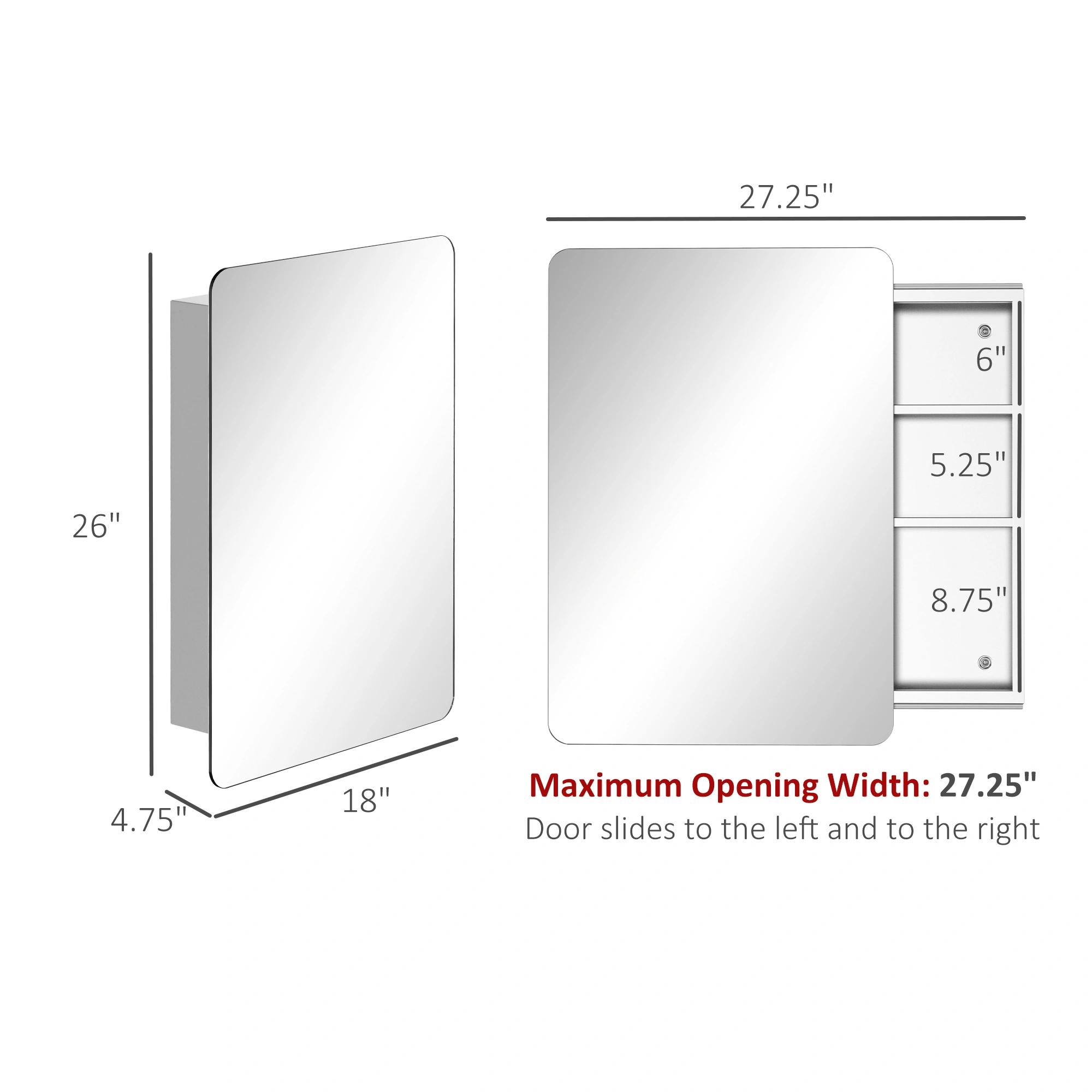 Modern Bathroom Vanity Cabinet, Wall-Mounted Storage Organizer with Soft-Close Doors, White, Under-Sink Kitchen & Bath Medicine Cabinet view 2