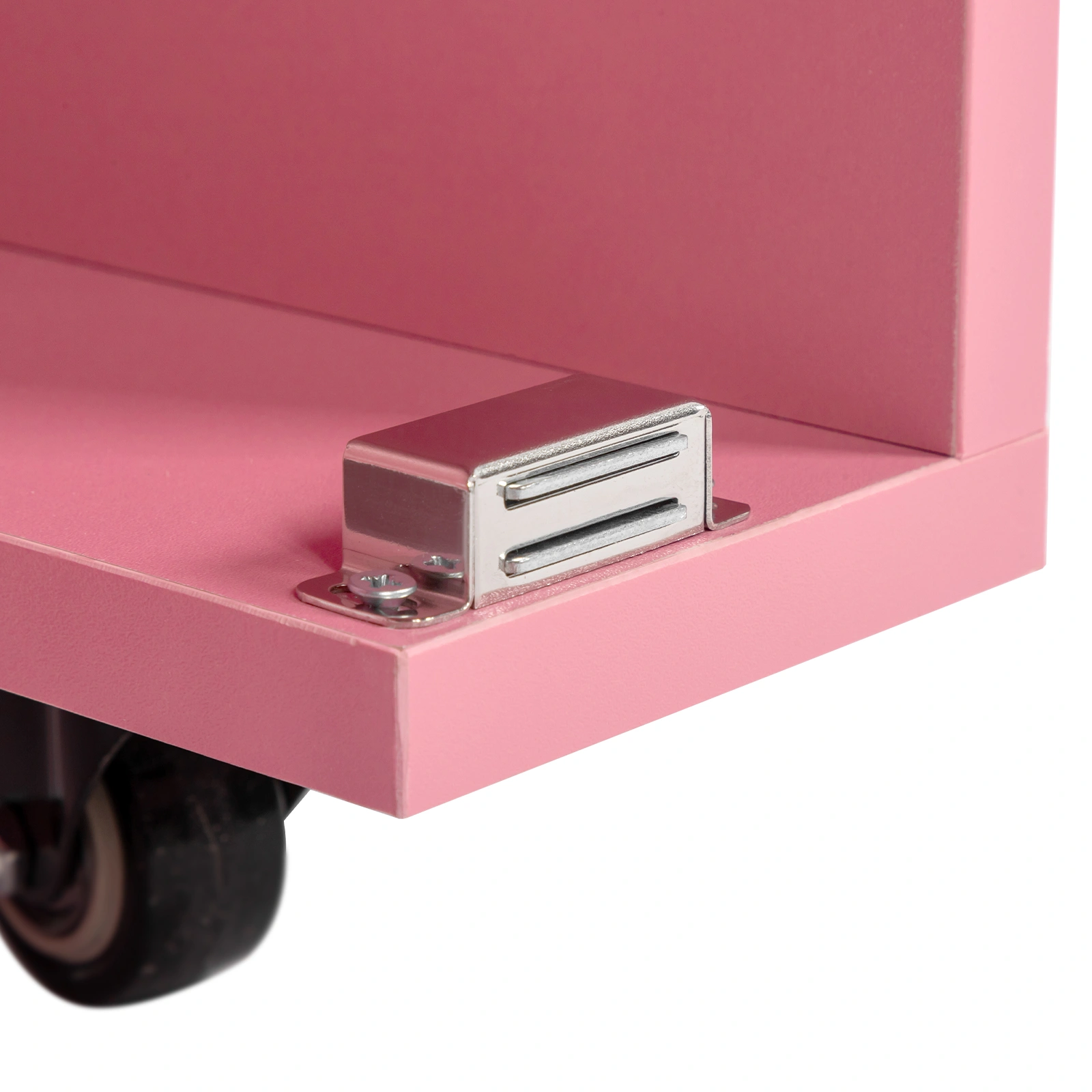 Pink Folding Nail Desk Table, MDF Manicure Station with 2 Drawers & 1 Cabinet Door, Portable Nail Art Workstation for Salon Home Beauty view 10