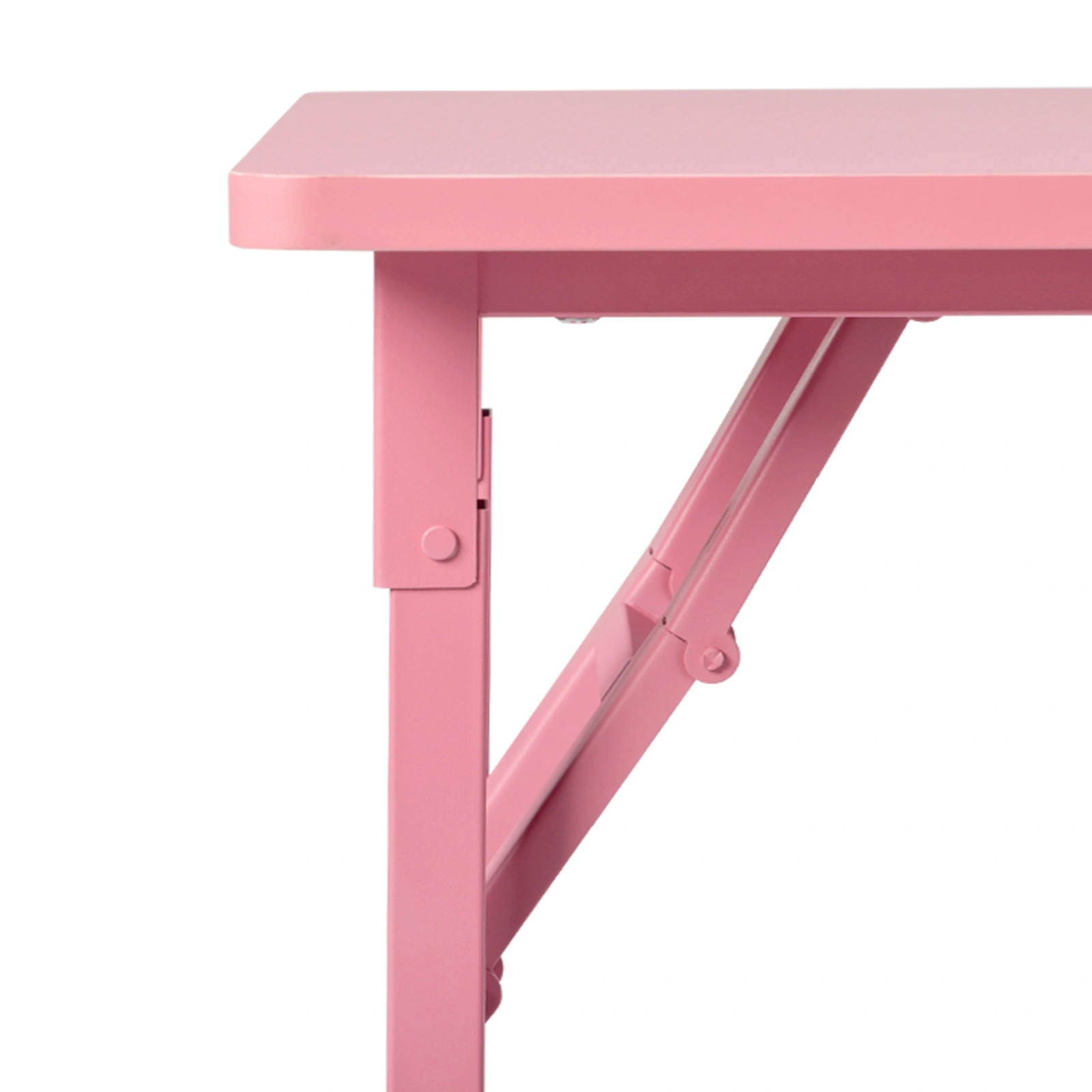 Pink Folding Nail Desk Table, MDF Manicure Station with 2 Drawers & 1 Cabinet Door, Portable Nail Art Workstation for Salon Home Beauty view 4