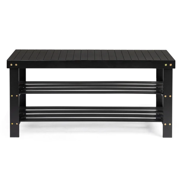 3-Tier Seamless Top Bamboo Shoe Rack view 4