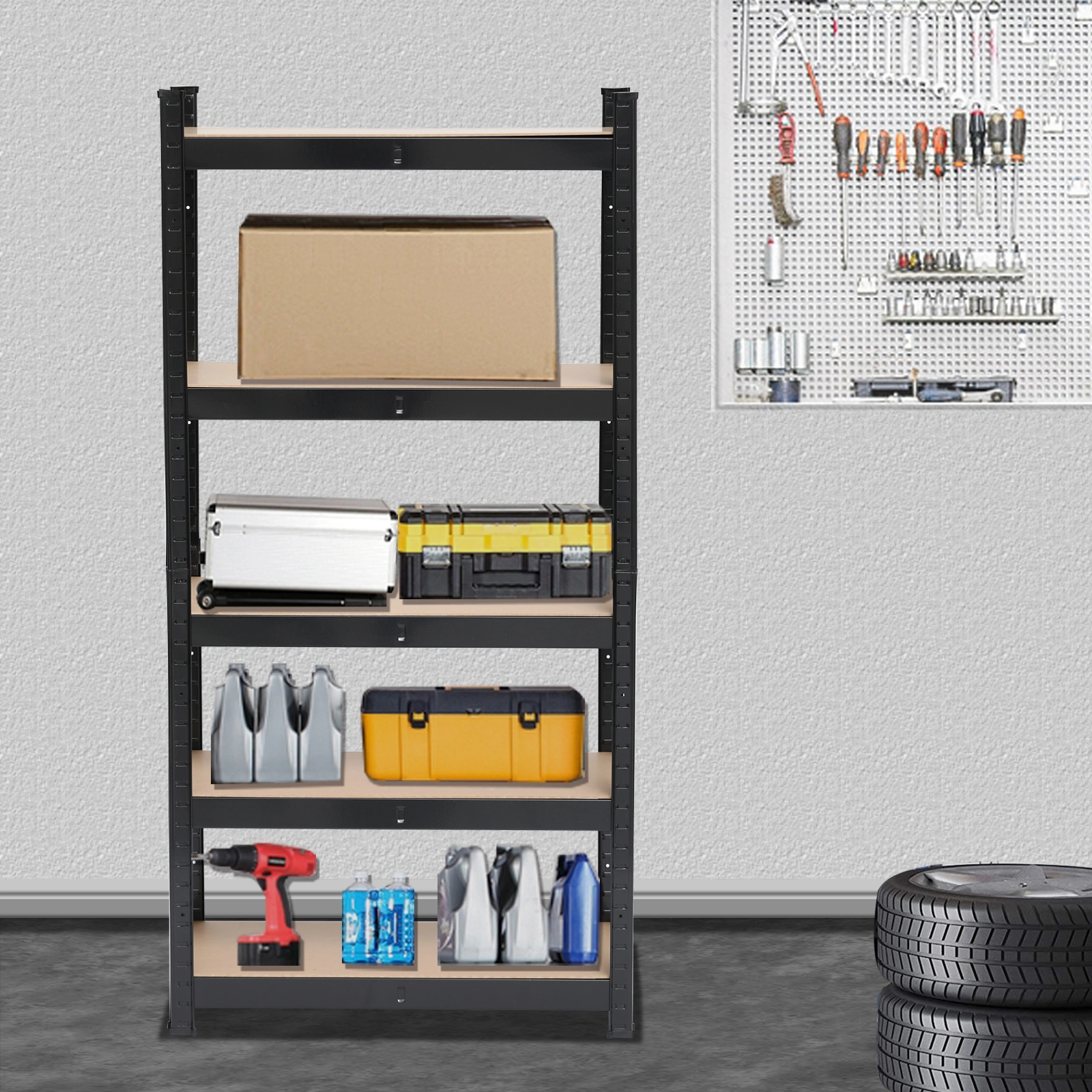 Heavy Duty Boltless Metal Shelving Unit Garage Shed Storage Shelf Rack