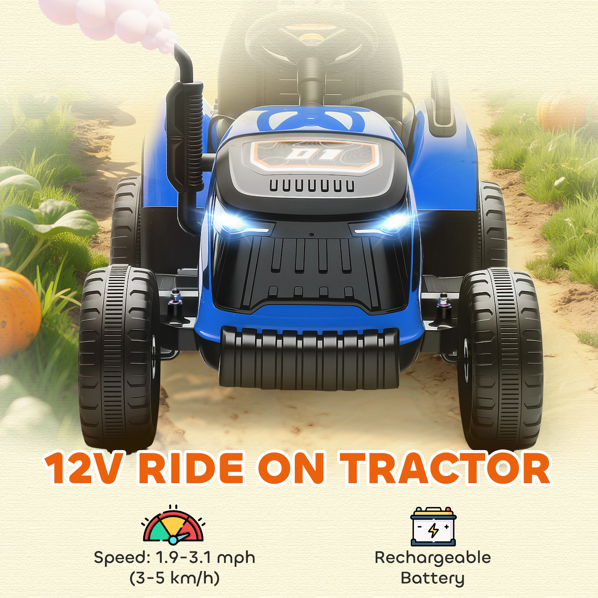 Electric Truck Car for Kids, Ride-On Vehicle, Remote Control, Rechargeable Battery, LED Lights, Music view 2