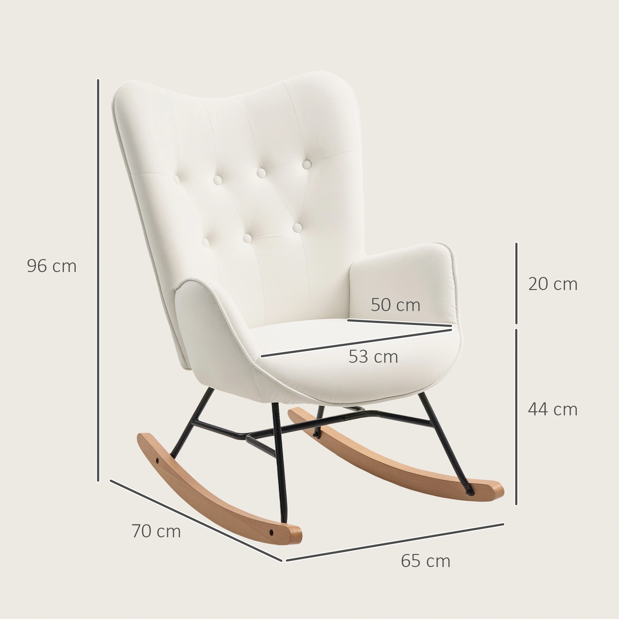 Classic Wooden Rocking Chair, Glider Rocker Chair for Living Room, Bedroom, Nursery, Home Decor, Easy Assembly, Sturdy & Comfortable view 2