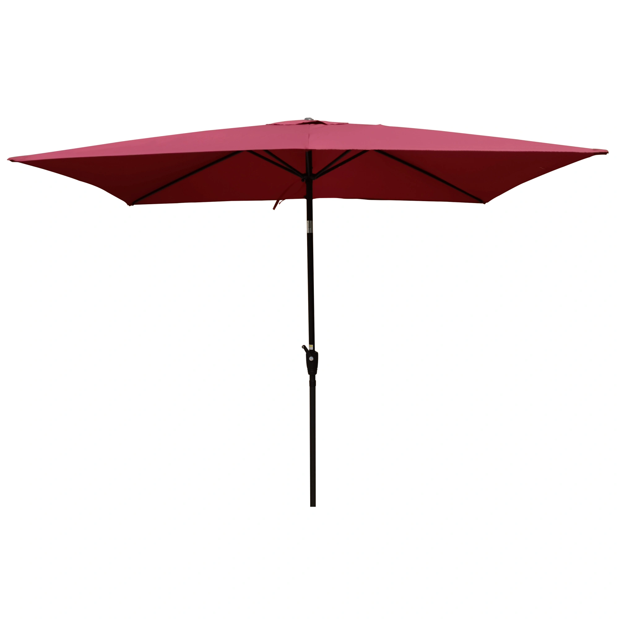 6x9ft Patio Umbrella Outdoor, Rectangular Waterproof Garden Umbrella with Crank & Push Button Tilt, No Sk view 3