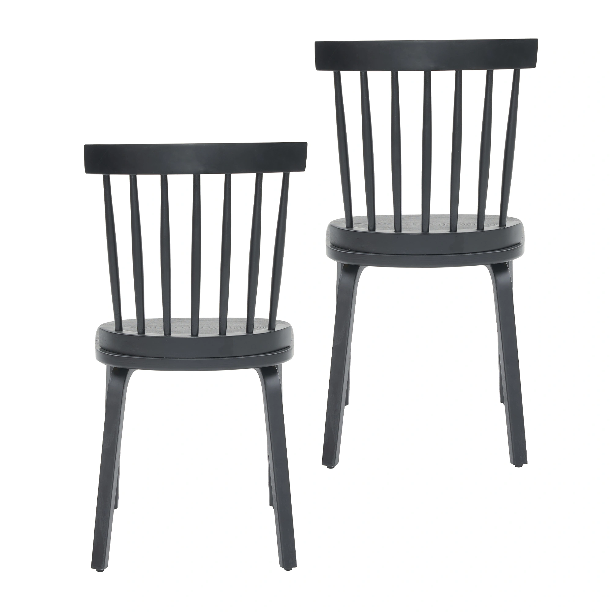 Windsor Dining Chairs Set of 2,Wood Farmhouse Spindle Back, Widen Seat, Mid-Century Modern French Country Style, for Living Room Restaurant, Black view 10