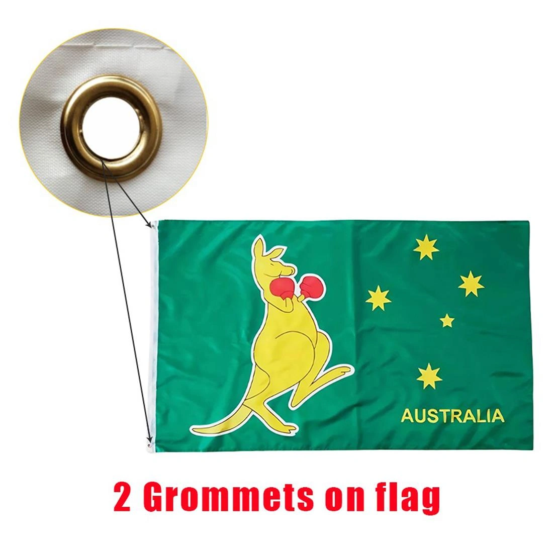 2PCS Australia Boxing Kangaroo Flag 90x60cm 3x2 FT Outdoor Printed Flag view 3
