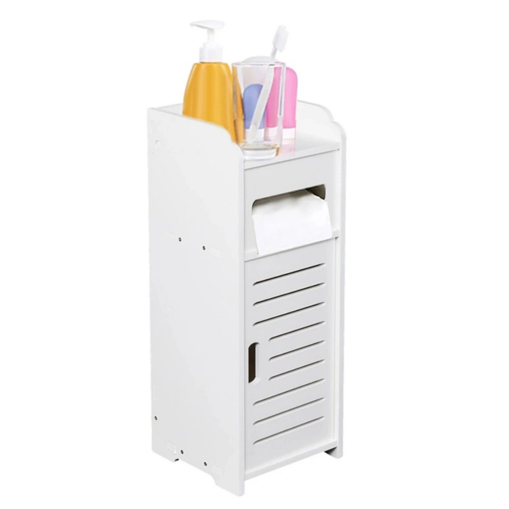 White Free Standing Floor Cabinet with Drawer & Shelf Cupboard Storage for Bathroom Bedroom view 4