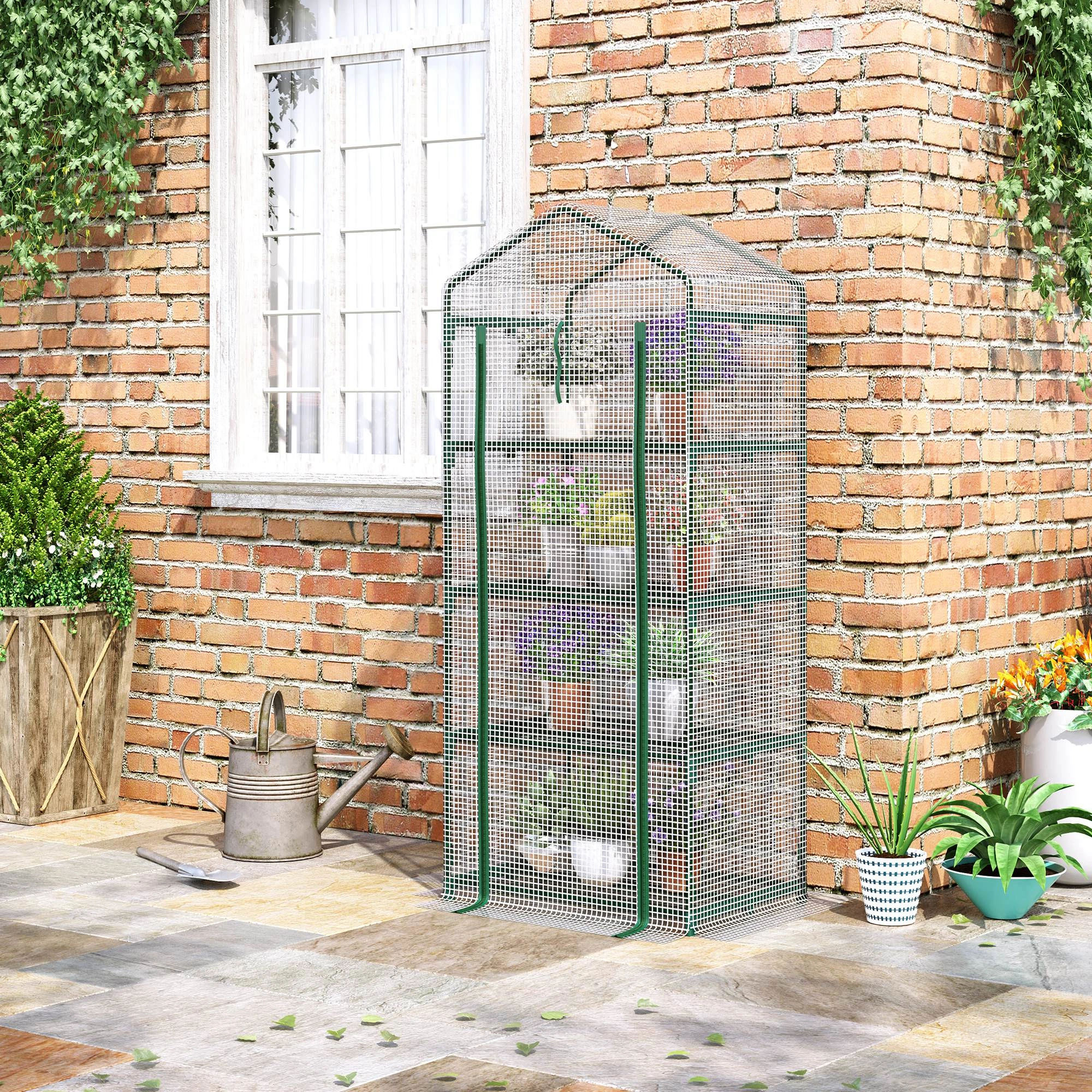 Mini Greenhouse Plant Propagator Dome with Thermometer - Portable Cloche Cover for Seed Starting, Gardening & Plant Protection