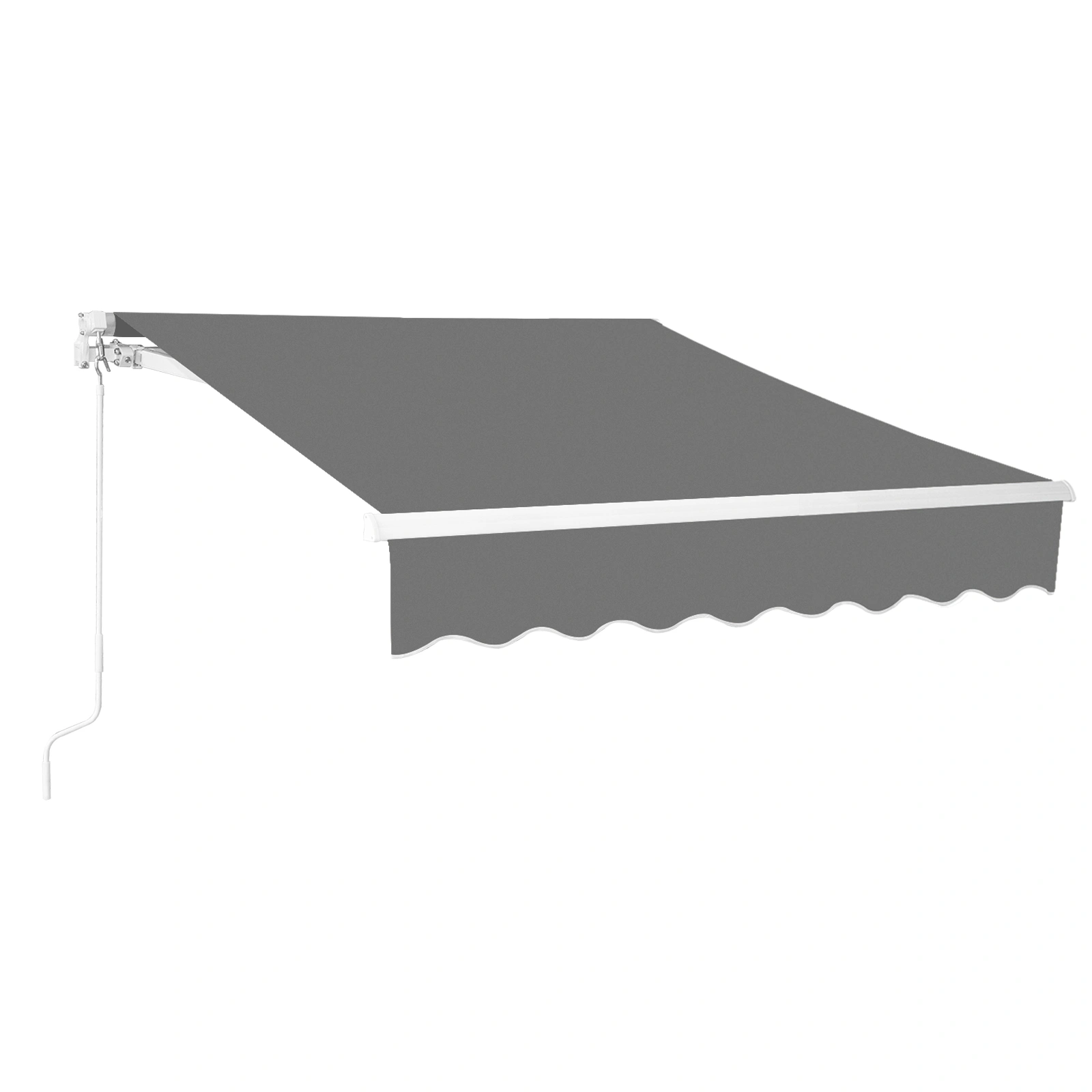 78"D x 102"W x 59"H retractable awning Grey