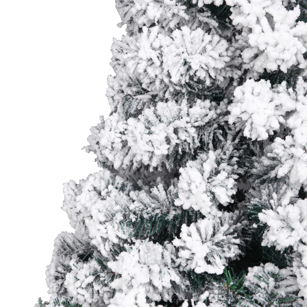 7ft PVC Flocking Christmas Tree, 1300 Branches, Naturally Spread Out, White Holiday Decor for Home view 3
