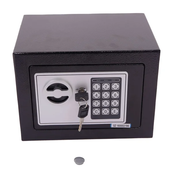 Mini Wall-in Style Electronic Code Metal Steel Box Safe Case 17EF Black view 4