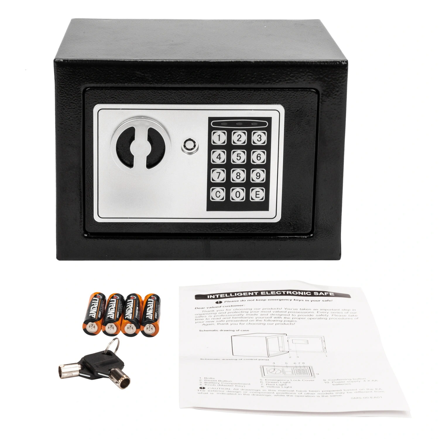 Mini Wall-in Style Electronic Code Metal Steel Box Safe Case 17EF Black view 45