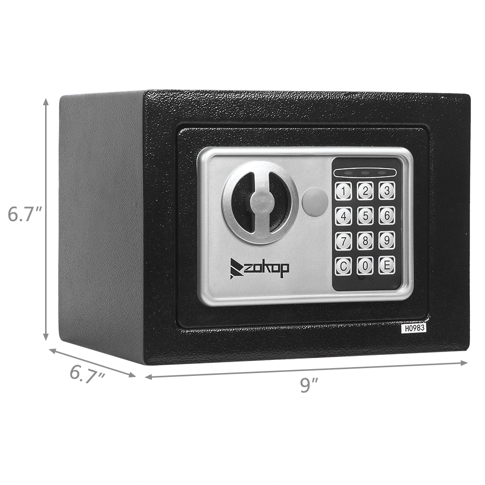 Mini Wall-in Style Electronic Code Metal Steel Box Safe Case 17EF Black view 8