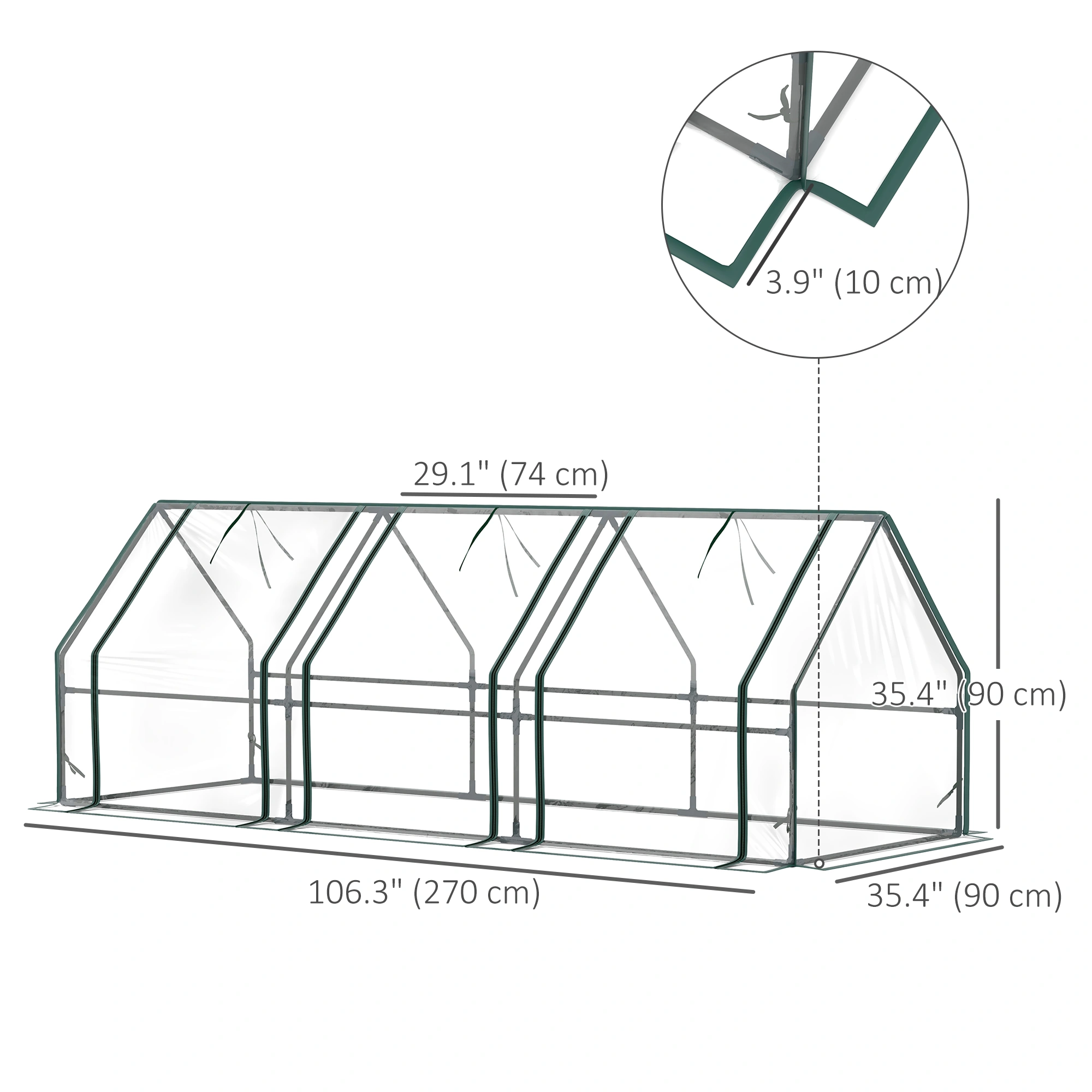 Mini Walk-in Greenhouse, Portable Pop-up Garden Shelter with UV Protection, PE Fabric Plant Grow House for Outdoor Gardening & Backyard view 3