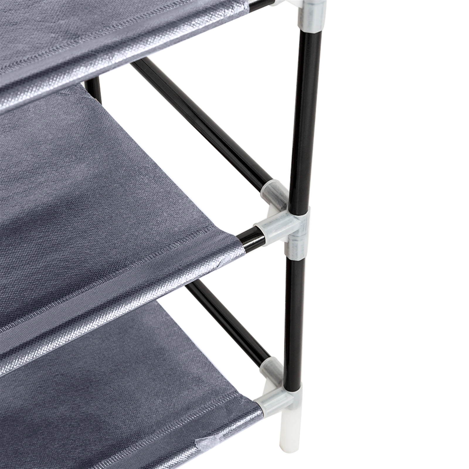 10 Tiers Shoe Rack with Dustproof Cover Closet Shoe Storage Cabinet Organizer Gray view 10
