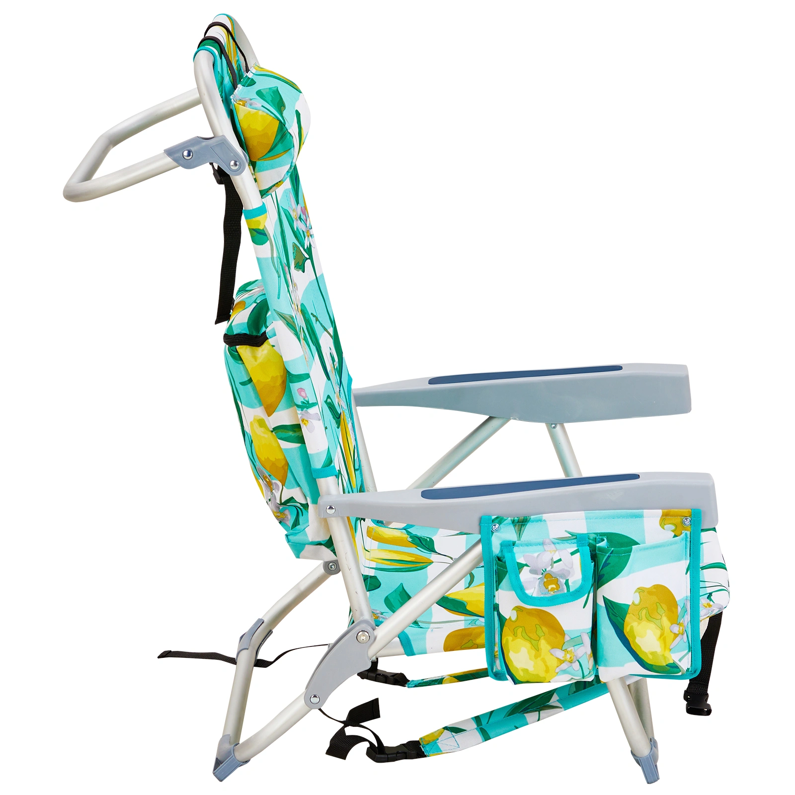 63*65*82cm Short Oxford Cloth Silver White Aluminum Tube Bearing 100kg Beach Chair Lemon view 9