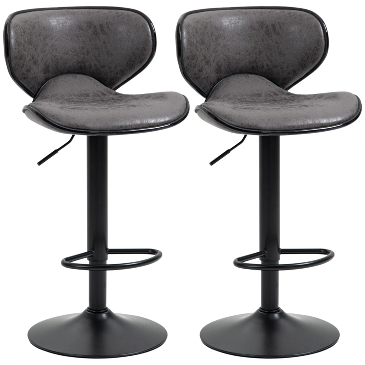 Mid-Century Modern Bar Stool,Stackable Dining Chair,22" Seat Height,Soft-Touch Vinyl Upholstery,Chrome Legs,Compact Office Chair for Kitchen Island view 3