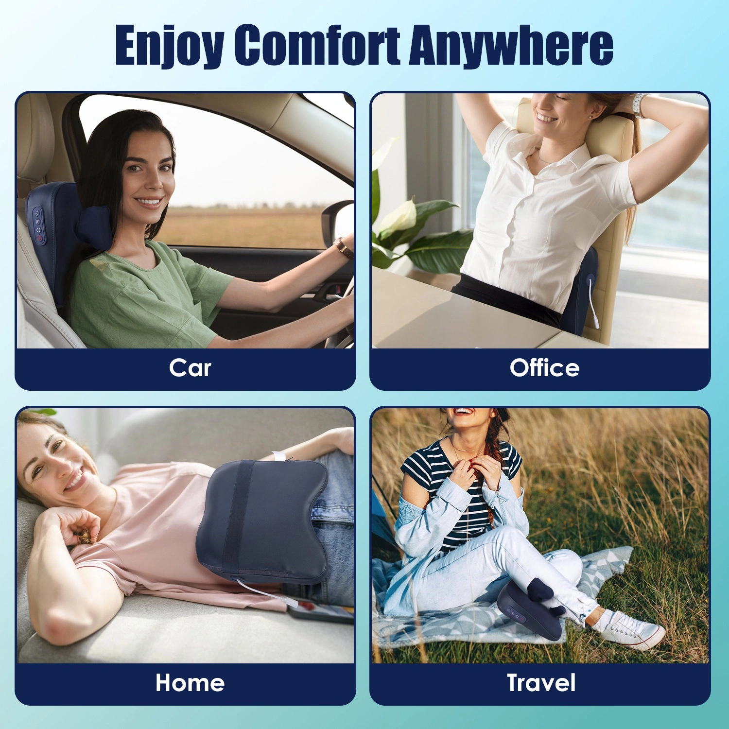 4D Deep Shiatsu Massager, 6-Node Kneading with 2 Heating Levels & 3 Intensities, Cordless Neck & Back Massager with Auto Shut-Off Timer view 8