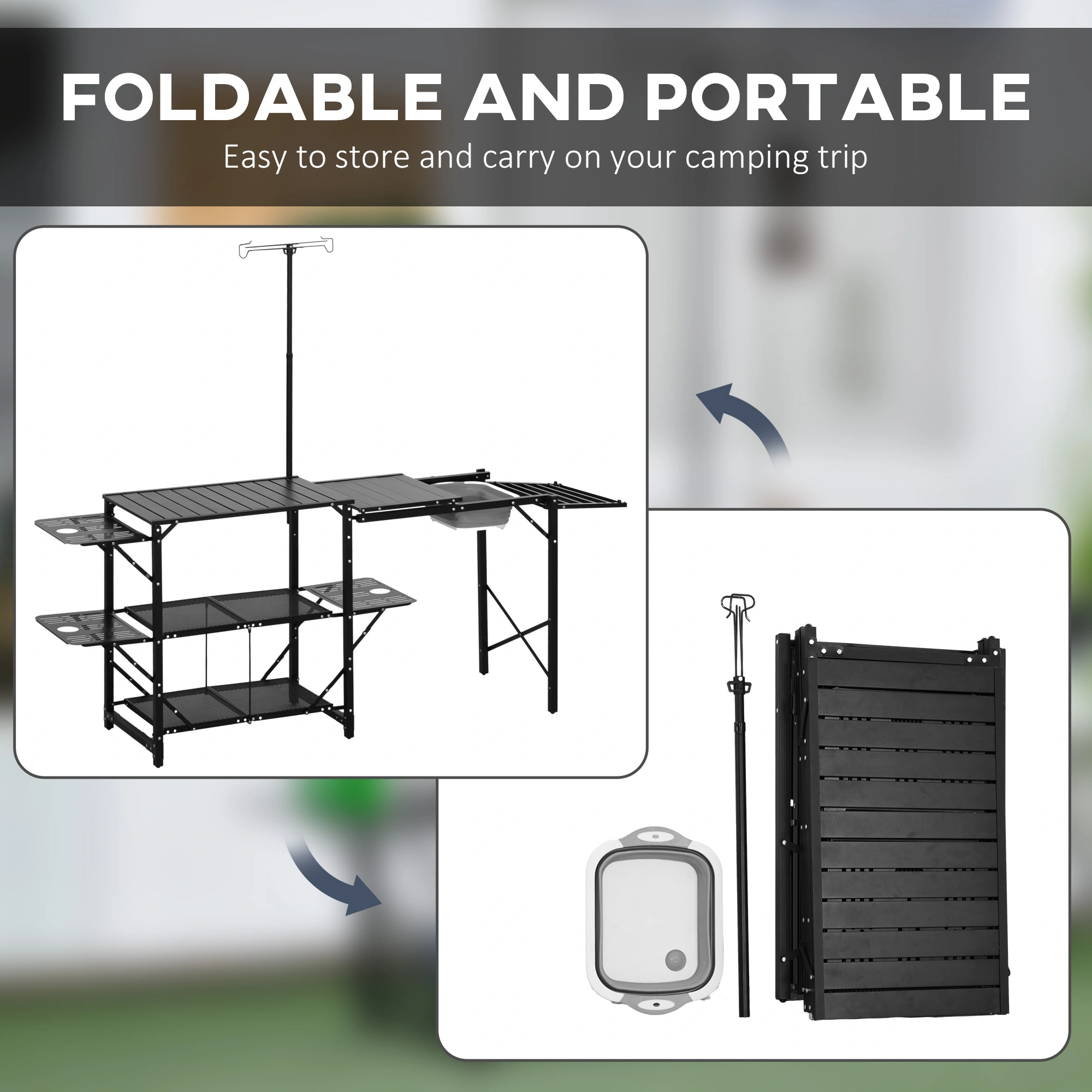 Compact Folding Camping Table Aluminum Outdoor Dining Table Portable Lightweight for Hiking Travel view 2