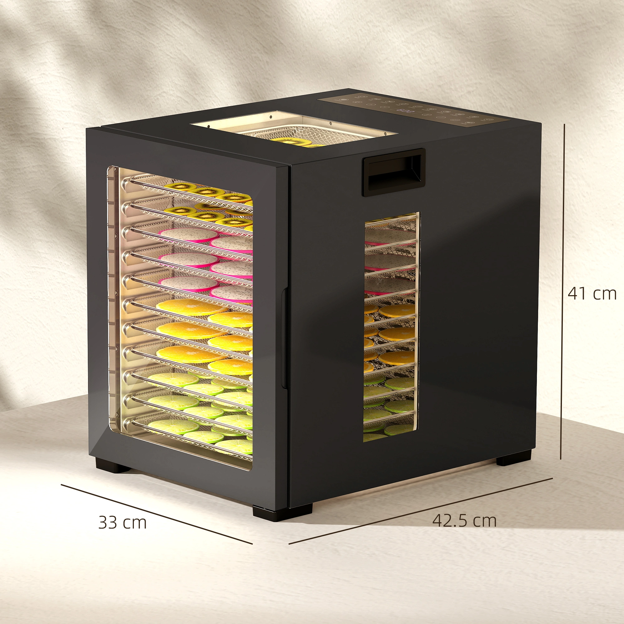 Food Dehydrator Machine, 5-Tier Electric Food Dryer for Fruits, Herbs, Vegetables, Jerky with Adjustable Temperature Control & Digital Timer, BPA-Free view 2