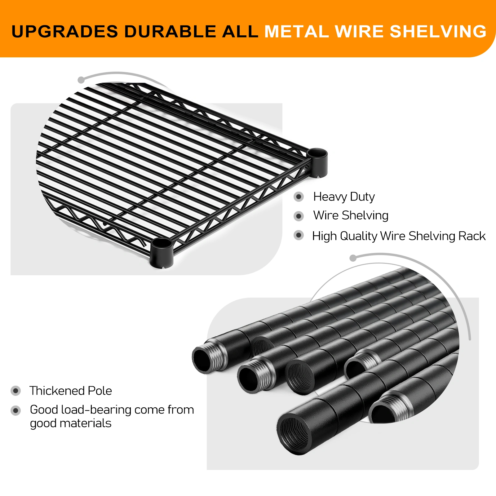 5-layer double row, freely adjustable layer spacing, with adjustable feet, display stand, iron, 177*40*180cm, powder-coated black view 7