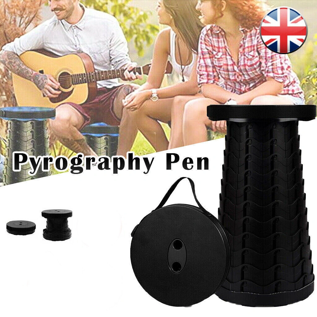 Portable Folding Telescoping Camping Stool Adjustable Retractable Seat Chair UK