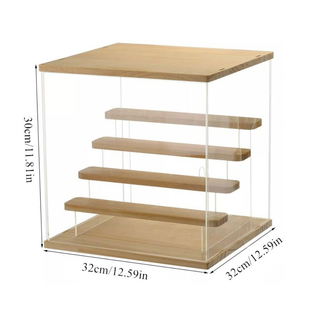 5-Tier Clear Acrylic Display Case with LED Light, Collectible Figures Shelf Cabinet with Wood Base for Action Figures & Model Displays view 5
