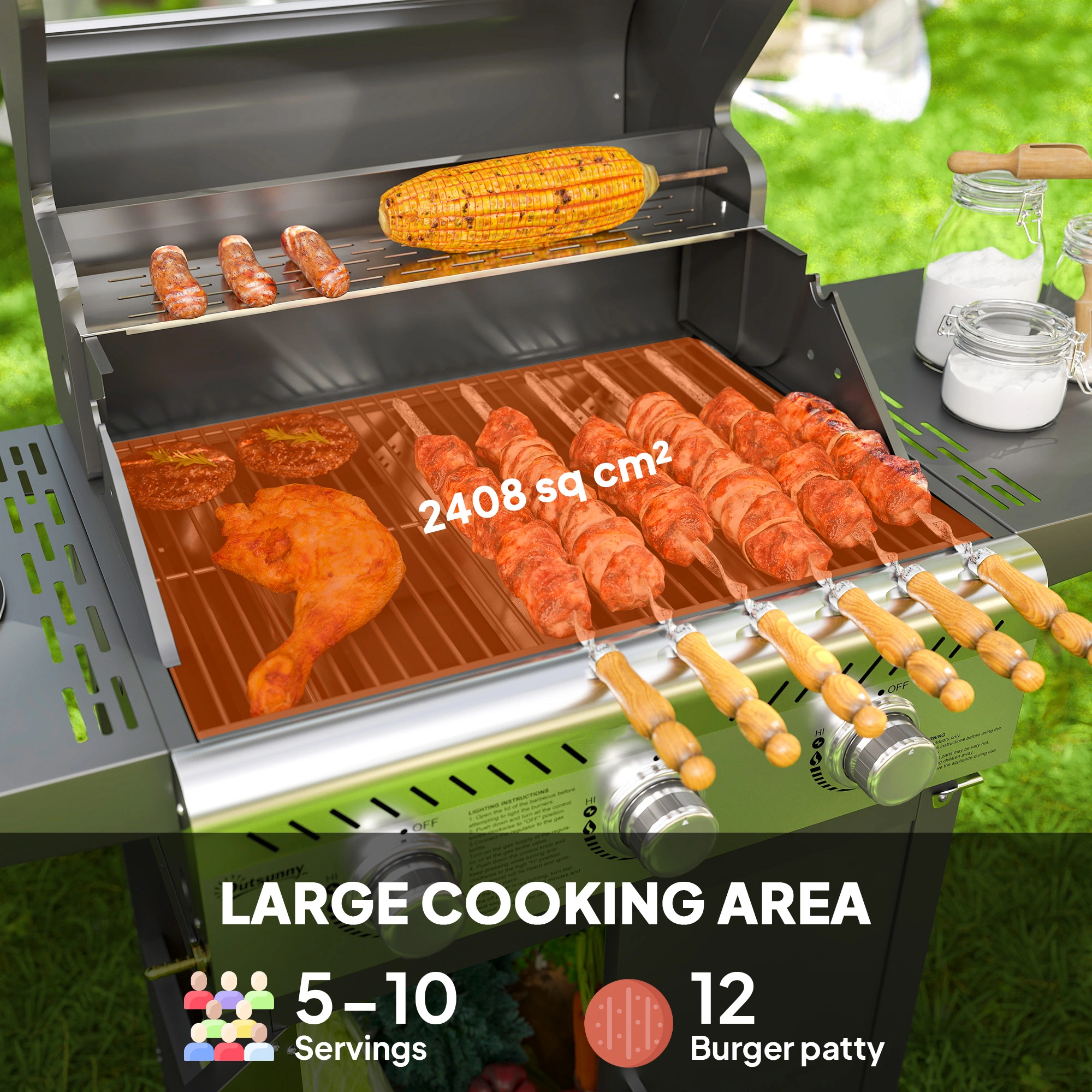 Portable Charcoal Grill, BBQ Grill for Outdoor Camping, Portable Charcoal Barbecue Grill with Handle for Backyard Picnic view 2