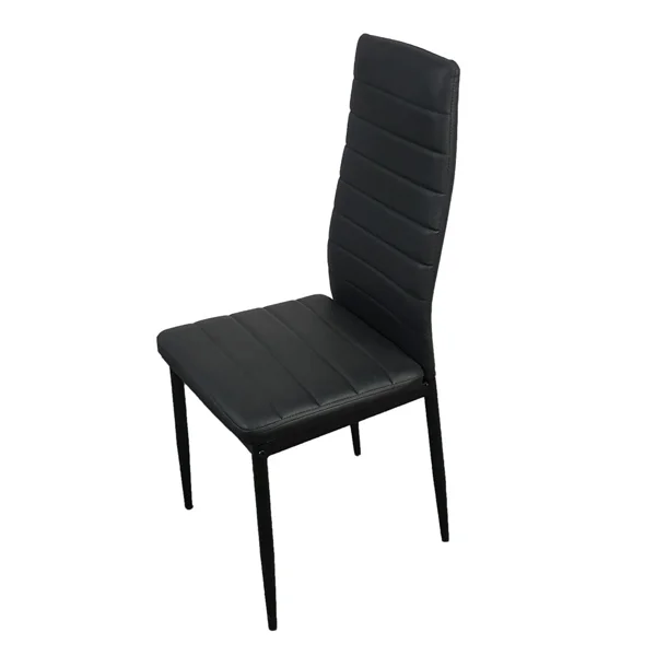 4pcs Elegant Assembled Stripping Texture High Backrest Dining Chairs Black(Replace encoding:13028198-18410366) view 2